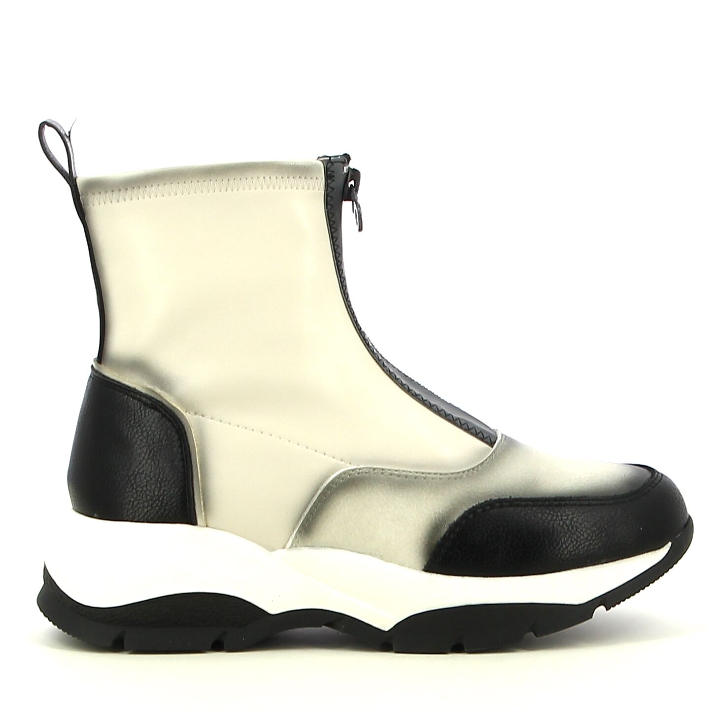 Ken Shoe Fashion - Lichtbeige/Zwart - Enkellaarzen