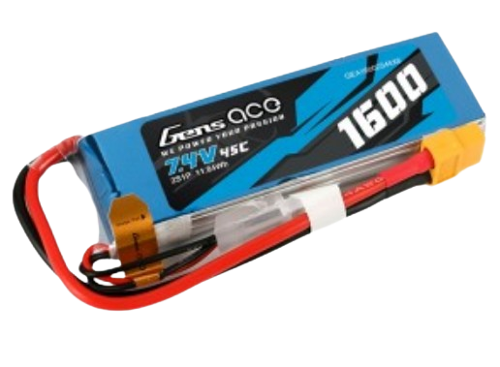 Gens Ace 1600mAh 2S1P 7,4V 45C Lipo Battery