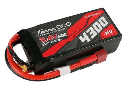 Gens Ace 4300mAh 3S1P 11,4V 60C Lipo Battery