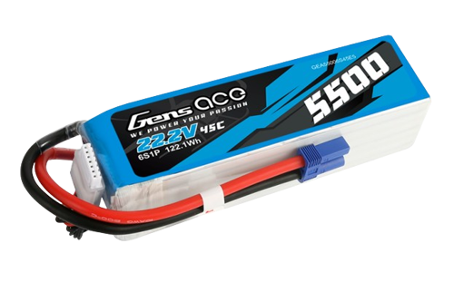 Gens Ace 5500mAh 6S1P 22,2V 45C Lipo Battery