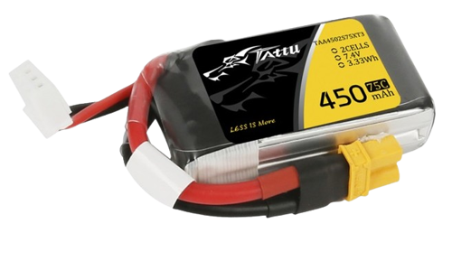 Tattu 450mAh 2S1P 7,4V 75C Lipo Battery