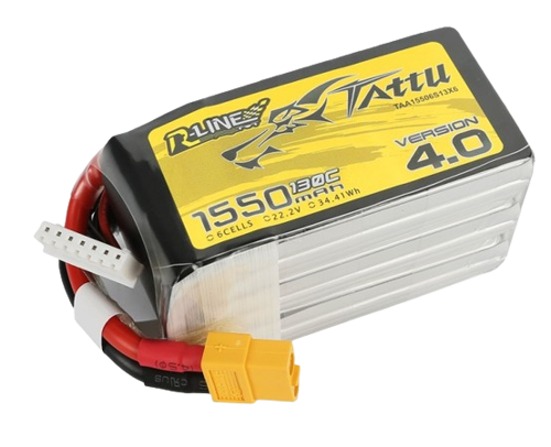 Tattu R-Line V4 1550mAh 6S1P 22,2V 130C Lipo Battery