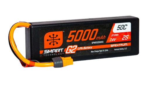 Spektrum 5000mAh 2S1P 7,4V 50C Lipo Battery Smart G2 Hardcase IC3