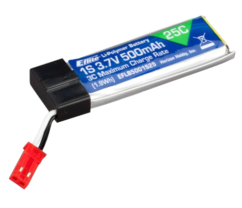 E-Flite 500mAh 1S1P 3,7V 25C Lipo Battery JST