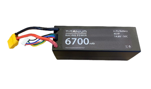 Titanium 6700mAh 4S1P 14,8V 50C Lipo Battery Hardcase XT-90