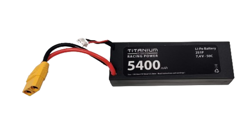 Titanium 5400mAh 2S1P 7,4V 50C Lipo Battery Hardcase XT-90