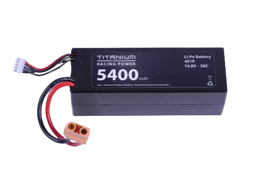 Titanium 5400mAh 4S1P 14,8V 50C Lipo Battery Hardcase XT-90