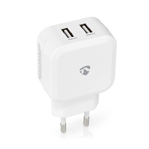 USB Dual Wall Charger - 2 outputs 2x 2,4A