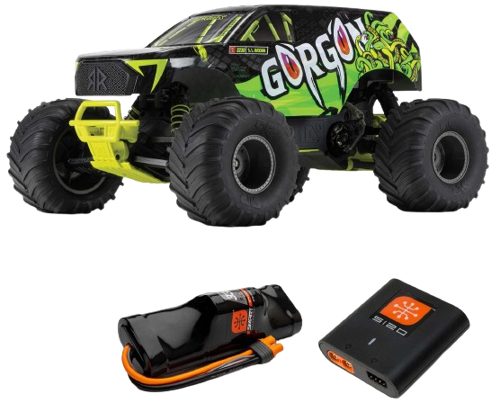 Arrma - 1/10 GORGON 4X2 MEGA 550 Brushed Monster Truck RTR with Battery & Charger, Yellow