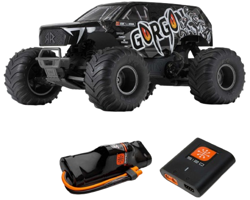 Arrma - 1/10 GORGON 4X2 MEGA 550 Brushed Monster Truck RTA Ready-To-Assemble Kit with Battery & Charger