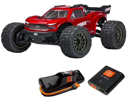 Arrma - 1/10 VORTEKS 4X2 BOOST MEGA 550 Brushed Stadium Truck RTR with Battery & Charger, Red