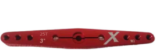 Servo Double Arm - 3" - Tapped M3 - Futaba (25T) - Red