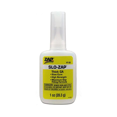 SLO-ZAP Slow Cure Thick CA Glue - Yellow PT-20 (28g)