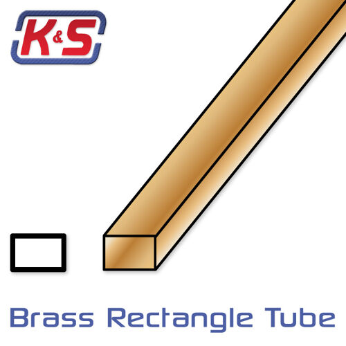 K&S - Rectangular Brass tube 3.96x7.95x305mm(1pcs) KS8266