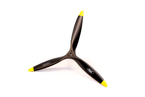 Fiala - 17x10E Wooden 3-Blade Propeller Black/Yellow (Electric only)