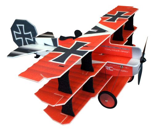 RC Factory - Crack Fokker Dr. I Indoor Kit 890mm, Red/Black