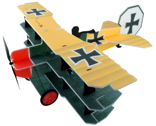 RC Factory - Lil Fokker Indoor Kit 680mm, Yellow/Green