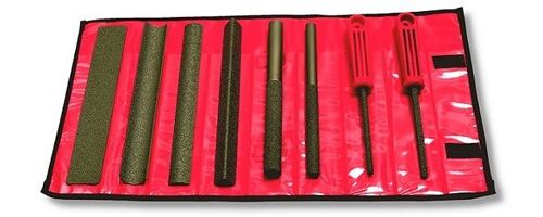 Perma-Grit - Set of 8 Hand Files - Coarse - with tool roll