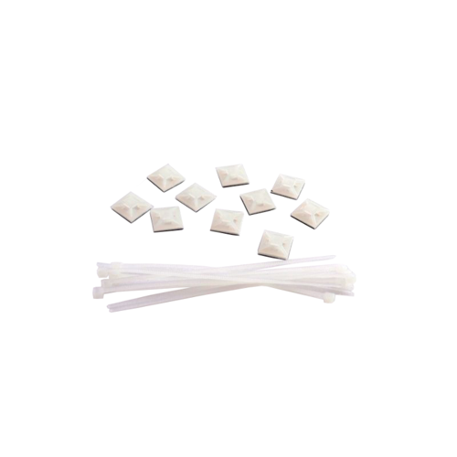 Self Adhesive Pads - 10mm x 10mm - Incl. Cable Ties (10 pcs)