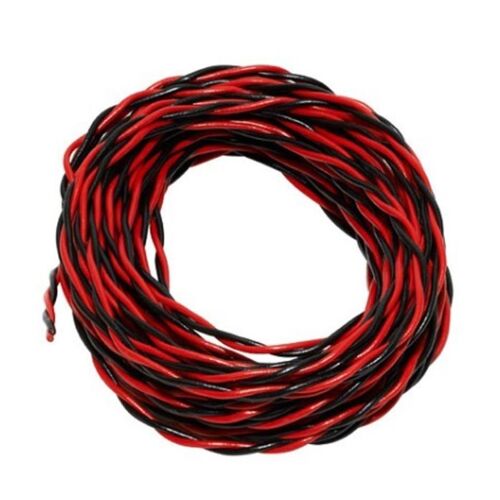 Flat Silicone Powercable Black/Red 0,34mm² per meter