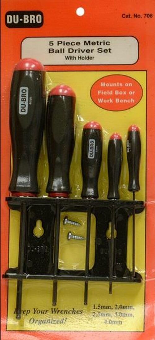 Dubro - Ball Wrench Set w/ holder (metric) (706)