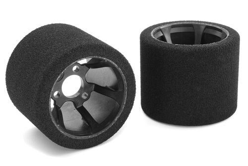 Team Corally - Attack foam tires - 1/12 Circuit - 32 shore Magenta - Rear - Carbon rims - 2 pcs