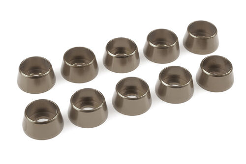Team Corally - Rondelle aluminium - pour vis M5 tête hexagonale - Ø12mm - Gun Metal - 10 pcs