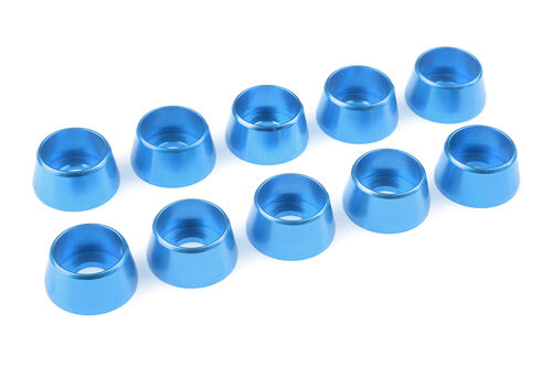 Team Corally - Rondelle aluminium - pour vis M5 tête hexagonale - Ø12mm - Bleu - 10 pcs