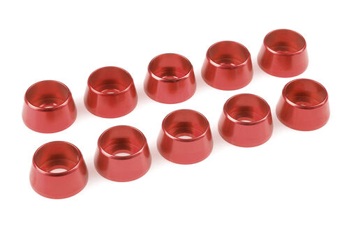Team Corally - Rondelle aluminium - pour vis M5 tête hexagonale - Ø12mm - Rouge - 10 pcs
