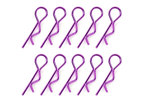 Team Corally - Body Clips - 45° Bent - Small - Purple - 10 pcs