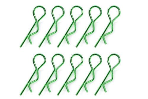 Team Corally - Body Clips - 45° Bent - Medium - Green - 10 pcs