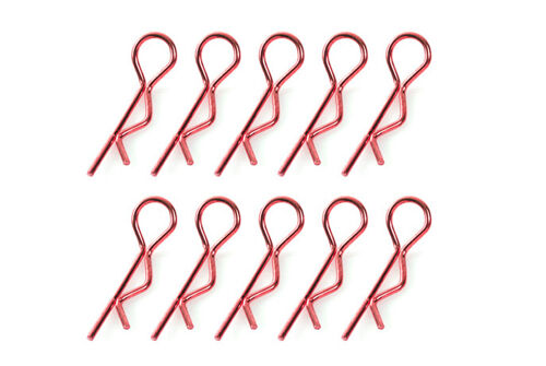 Team Corally - Body Clips - 45° Bent - Medium - Red - 10 pcs