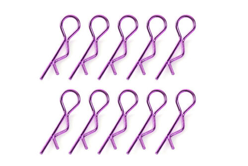 Team Corally - Body Clips - 45° Bent - Medium - Purple - 10 pcs