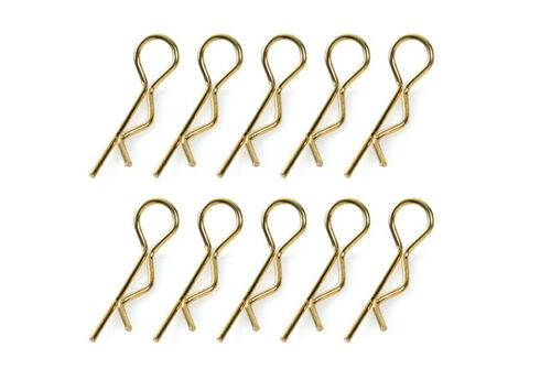 Team Corally - Body Clips - 45° Bent - Medium - Gold - 10 pcs