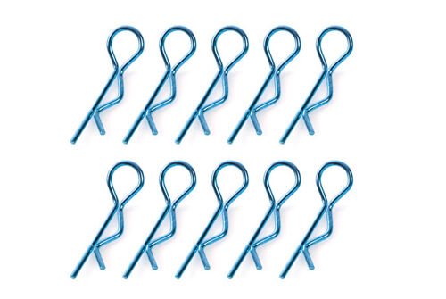 Team Corally - Body Clips - 45° Bent - Medium - Blue - 10 pcs