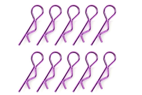 Team Corally - Body Clips - 45° Bent - Large - Purple - 10 pcs