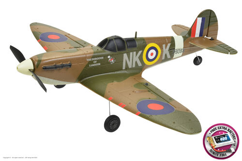 EZ-Wings - Mini Spitfire MK II - RTF - 450mm - 1+1 Li-Po Battery - USB Charger