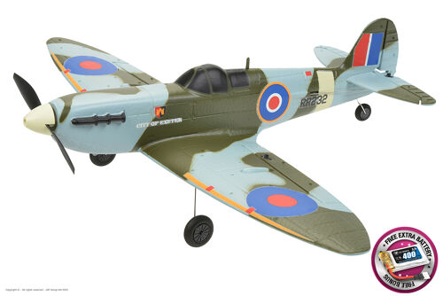 EZ-Wings - Mini Spitfire MK II - RTF - 450mm - 1+1 Li-Po Battery - USB Charger