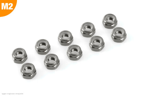 Revtec - Aluminium Nylstop Nut - M2 - Gun Metal - 10 pcs