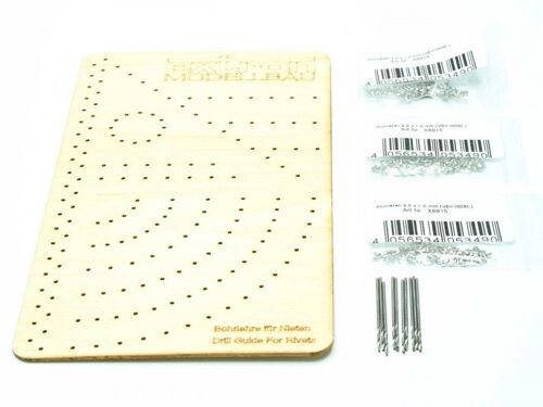 Scale Rivets - Alu - 2.0 x 1.0mm (300 rivets, 10 drills & template)