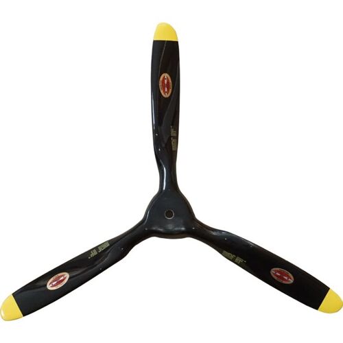 Biela 15x10 carbone 3-pale semi scale hélice (Noir/jaune Spitfire version)