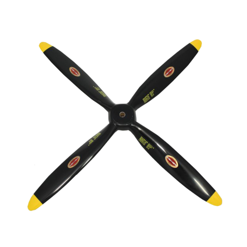 Biela 19x8 carbone 4-pale semi scale hélice (Noir/jaune Mustang version)