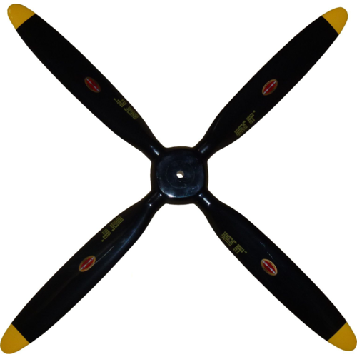 Biela 28x18 C carbone 4-pale semi scale hélice (Noir/jaune Corsair version)