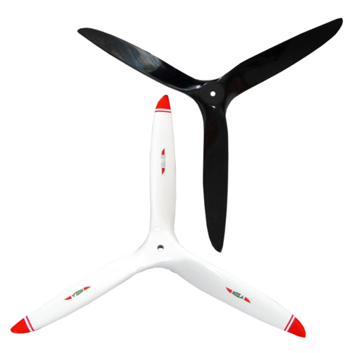 Biela 18x10 carbone 3-pale hélice pour moteurs à essence (blanc/rouge couleur)