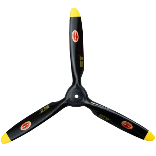 Biela 14x6 carbone 3-pale semi scale hélice (Noir/jaune Spitfire version)