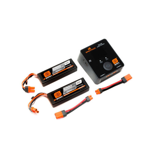 Spektrum - Smart Powerstage 4S Surface Bundle: 5000mAh 2S LiPo Battery (2) / S2100 Charger (EU)