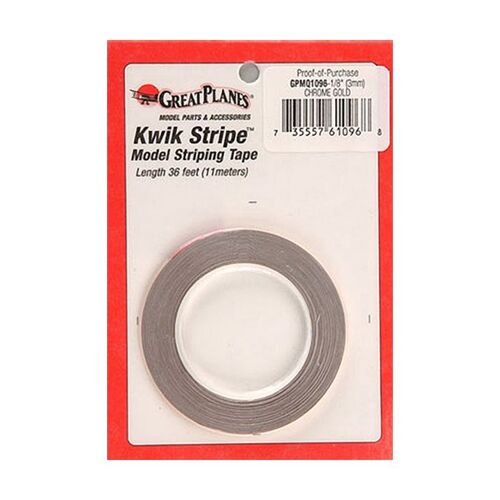 GreatPlanes - Striping Tape Chrome Gold 1/8"