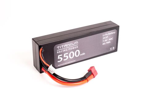 Titanium 5500mAh 2S1P 7,4V 50C Lipo Sport Racing Hardcase Deans T-Plug