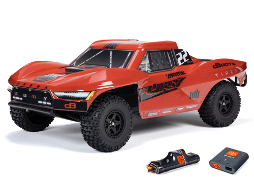 Arrma - 1/10 FURY MEGA 550 2WD Short Course Truck RTR with Battery & Charger, Red