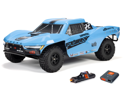 Arrma - 1/10 FURY MEGA 550 2WD Short Course Truck RTR with Battery & Charger, Blue